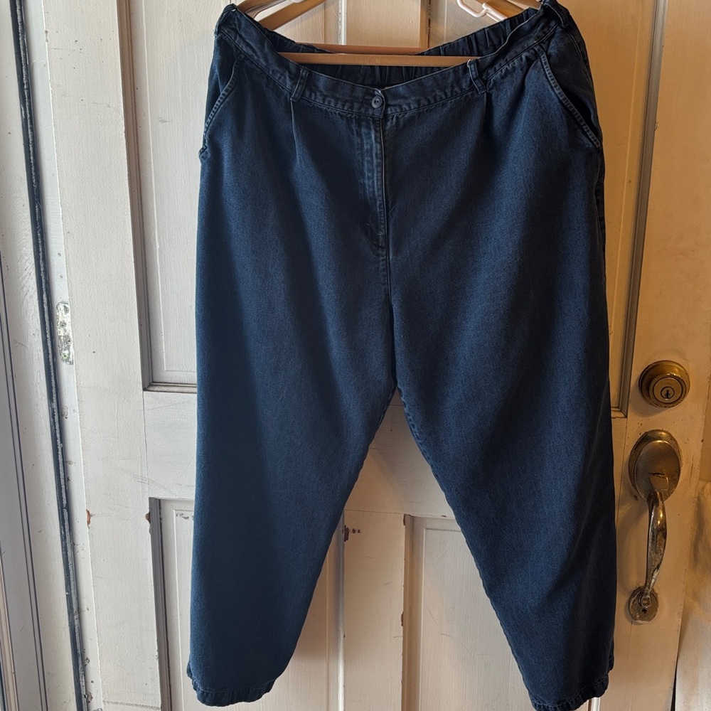 L.L. Bean Women's Dark Blue Flowy Jeans